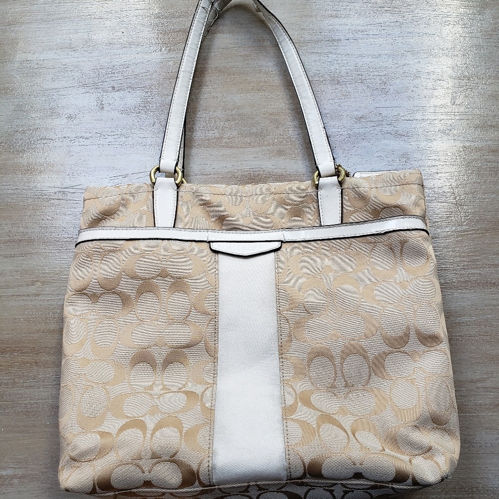 Coach Signature Stripe Tote